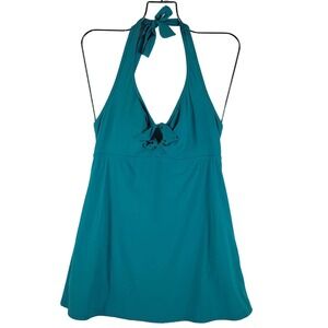 Spanx Love Your Assets Sara Blakley Turquoise Tie Swim Dress M NWT